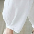thumbnail image 4 of up to 60% off Gifts Usmixi Elastic Waist Pants for Women Casual Solid Drawstring Loose Baggy Straight Trousers Soft Cotton Linen Pocket Long Pants White l, 4 of 7