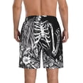 thumbnail image 3 of KLL Gothic Skull Floral Art Men's Casual Summer Beach Shorts Hawaiian Shorts with Pockets-Small, 3 of 5