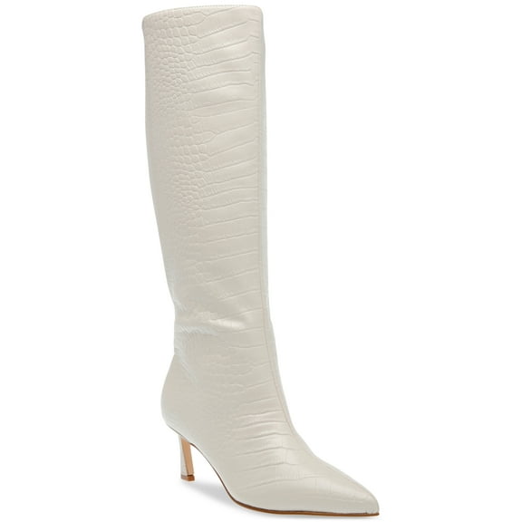 Steve Madden Womens Lavan Dress Boot Bone Croco 5.5M