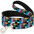 thumbnail image 1 of buckle-down 0.5" narrow "checker bright pastel with outline" dog leash, 4', 1 of 1