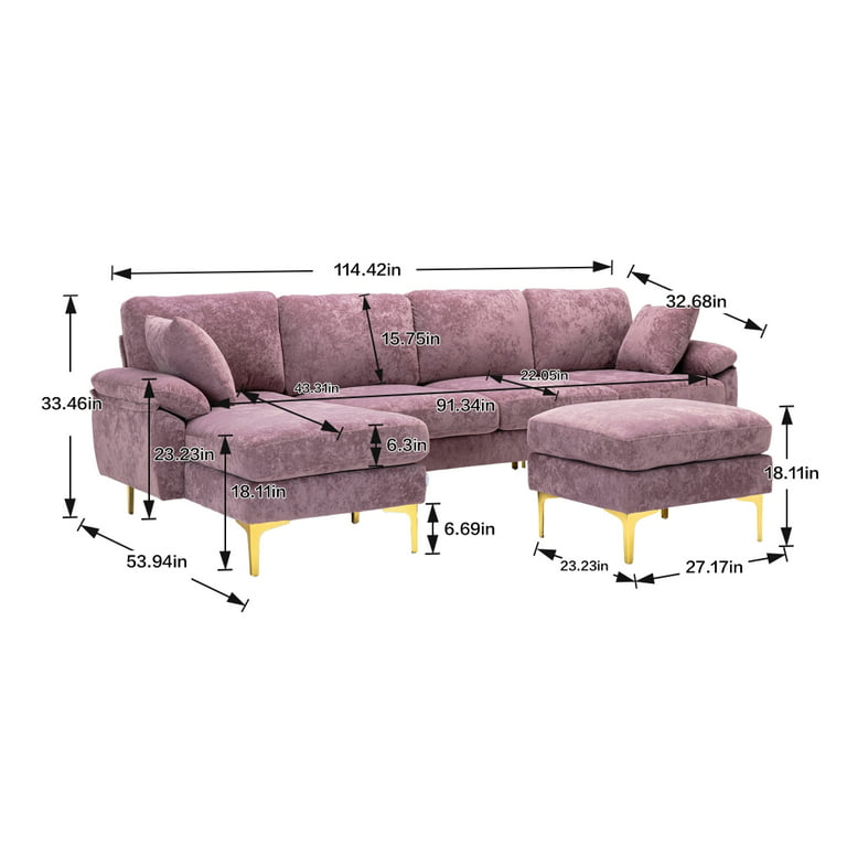 114 Accent Sectional Sofa Set With