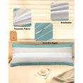 thumbnail image 6 of Turquoise Beige Stripe Body Pillow Cover, Pillowcase Protectors with Zipper, Breathable Decorative Throw Pillow Case Cover, Modern Art Horizontal Striped Pillow Shams for Couch Sofa 20x54Inch, 6 of 8