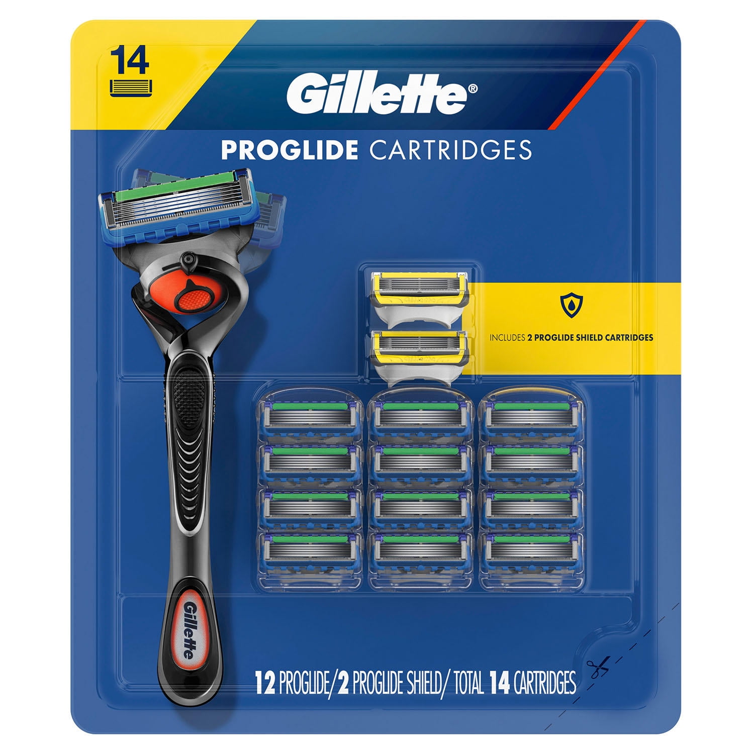 Gillette Proglide Cartridges, 12 Proglide & 2 Proshield (14 Count) - Walmart.com