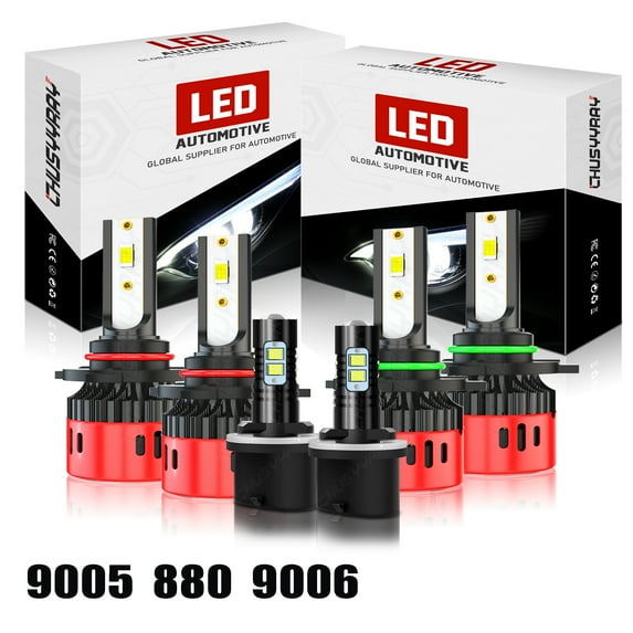For Nissan Titan 2004-2015 6x 6000k 9005 9006 LED Headlight + 880 Fog Light Bulbs Combo Kit