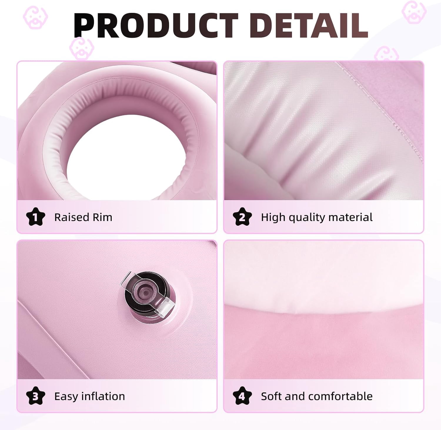 Inflatable Pregnancy Pillow, Pregnant Woman's Abdominal Hole Full Body Inflatable Bed Abdominal Mattress, Prone Pregnancy Pillow - Pregnant Woman's Swimming Pool Float (Pink)