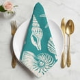 thumbnail image 2 of Teal Green Starfish Coastal Cloth Napkins, Shell Summer Beach Nautical Washable and Reusable Dinner Napkins Set of 2, Table Napkin for Kitchen Party Birthday Wedding Hotel Housewarming 20"x20", 2 of 9
