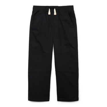 Wonder Nation Little Boys Stretch Twill Pull On Pants with Reinforced Knees, Sizes 4-10