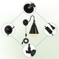 thumbnail image 3 of Wall Light Plug Set of 2 Industrial Wall Lights Black Gooseneck Light Wall Light with Shade Farmhouse Light for Bedroom Living Room Outdoor, 3 of 7