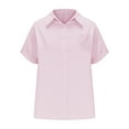 thumbnail image 4 of perfectbot Women's Button Down Lapel Shirts Top Summer Plus Size Short Sleeve Blouses Loose Casual Clothes S-5XL, 4 of 6