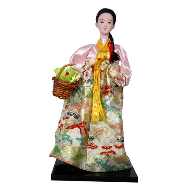 jifeng Poupée Hanbok Mignonne Statue Kabuki Jouet Unique Miniature Déco Coréenne Geisha Poupée K