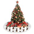 thumbnail image 4 of Christmas Tree Skirt, Bone Dog Puppy Christmas Tree Decorations Indoor, Tree Skirts Mat With Tassel Trim for Halloween New Year Holiday Christmas Party Decor 30 Inches, 4 of 7