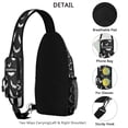 thumbnail image 3 of Sling Backpack,Black Halloween Bat Silhouettes Crossbody Bag with Water Bottle Holder,Waterproof Sling Bag for Men/Women with Chest Phone Holder for Hiking,Travel, 3 of 6