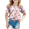 thumbnail image 4 of Toddler Kids Baby Girls Short Sleeve Crew Neck T-Shirt 24 Months 2t 3t 4t 5t 6t 7t Cotton Blend Tee for Toddler Summer Gibobby,8-9 Years,Light Pink, 4 of 6