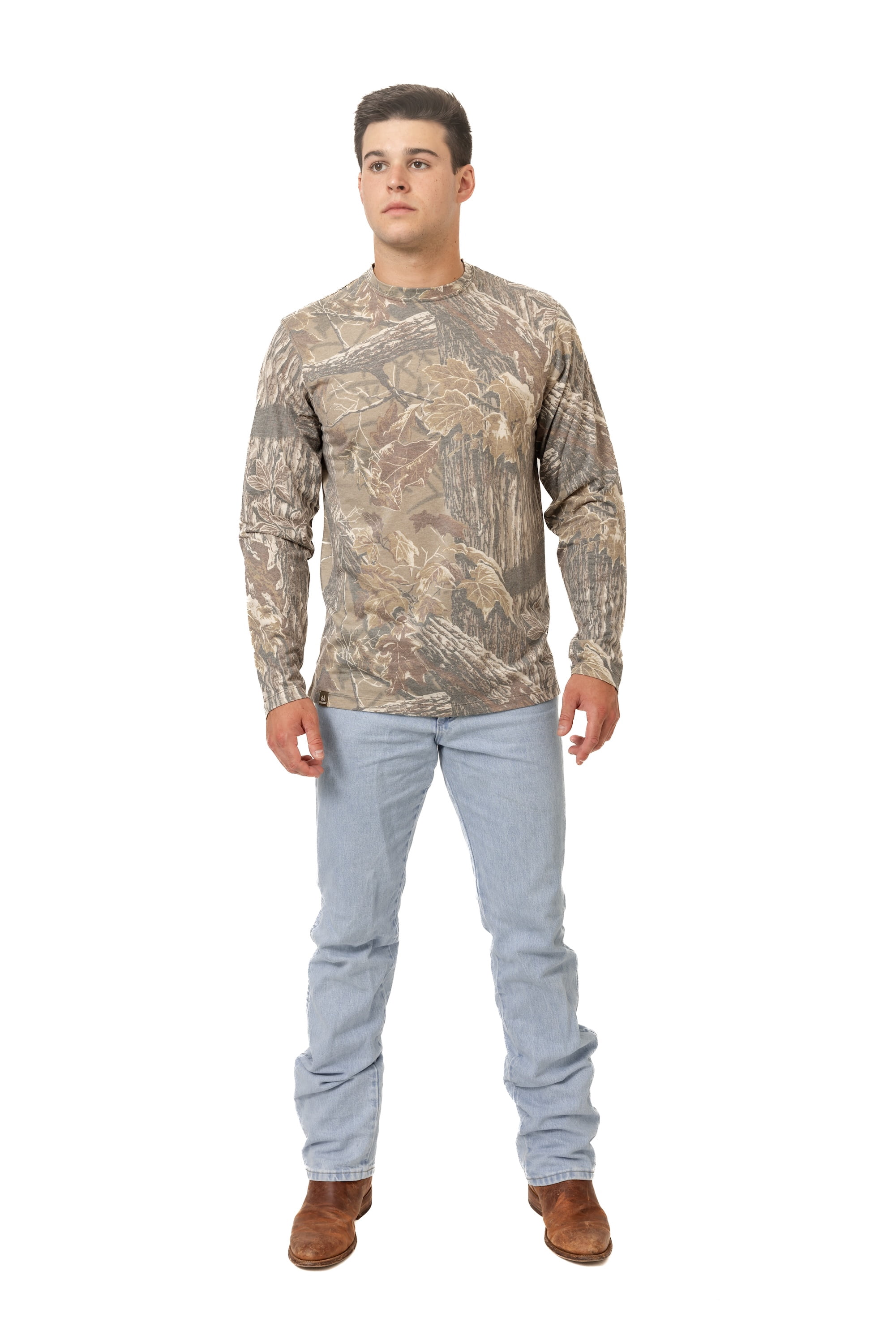 Realtree Men's Camo Long Sleeve Tri-Blend Shirt | Ultra-Soft Hunting Tee for Outdoors | Limited Edition