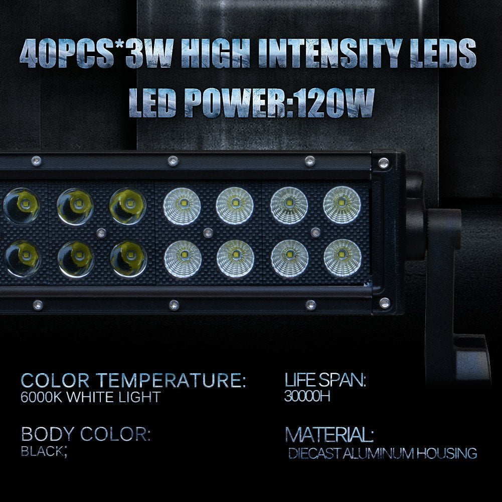 Nilight 22" 120w LED Light Bar Flood Spot Combo Driving Lights Fog Lamp off road led lights for SUV ATV Truck 4x4 Boat ,2 Years Warranty