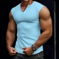 thumbnail image 2 of Men's Sleeveless Ribbed V-Neck Casual Tank Top Stretchy Slim Fit Muscle Top, 2 of 4