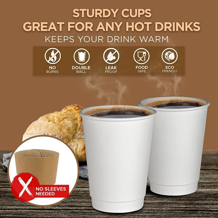 50-500 PCS 12 oz Disposable Paper Coffee Cups Party Cups For Hot and Cold  Drinks