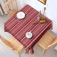 thumbnail image 2 of Red Christmas Folk Pattern Square Tablecloth,Waterproof Square Table Cover,Wipeable Spillproof Washable Table Cover for Home Kitchen Party Decor 42"X42"(107x107cm), 2 of 6