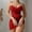 Red, variant on Sexy Chain Sheer Mesh Ruched Bodycon Mini Lingerie Dress with Thong 2 Piece Set Outfits