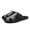 black, variant on Men's Closed-Toe Cutout Leather Slide Sandals, Casual Brown Flat Summer Slippers