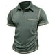 thumbnail image 2 of Camiseta de manga corta de primavera para hombre: color liso, costuras a rayas, bolsillo, ropa informal para el día a día, corte regular, tallas S-XXXL., 2 of 8