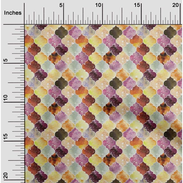 oneOone Viscose Jersey Fabric Textured Moroccan Geometric Decor Fabric Printed BTY 60 Inch Wide