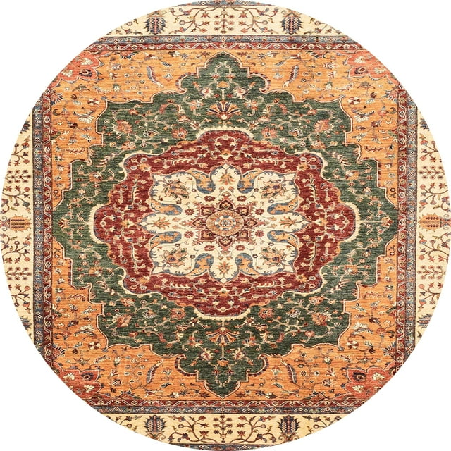 Ahgly Company Tapis d'Intérieur Ronds Abstraits Rouges Abstraits pour Aire, 5 Pieds Rond