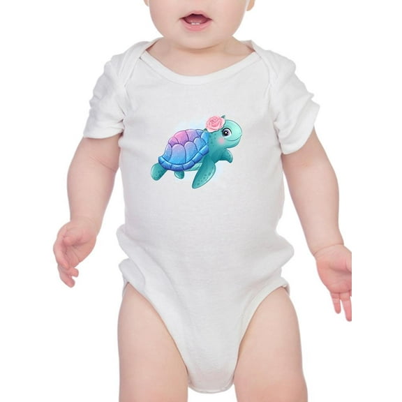 Cute Sea Turtle Fantasy Pastels Bodysuit Infant -Image by Shutterstock,  6 Months