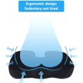 thumbnail image 3 of Cojín de asiento ortopédico para el coxis, fabricado con modelos de malla de espuma viscoelástica optimizada (negro), 3 of 5