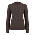 thumbnail image 4 of WTXUE Women's Half Turtleneck Long Sleeved Pullover Sweaters Loose Slimming Brushed Knitted Sweater Casual Trendy Pullover Tops Tunic Pullover Knit Tops Winter Clothes Brown M, 4 of 5