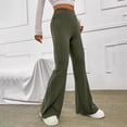 thumbnail image 2 of Kureaily Fashionable Casual Solid Color Micro Flare High Waisted Pants Slim Fitting And Versatile Slim Women Pants Women's Casual Trousers, 2 of 4