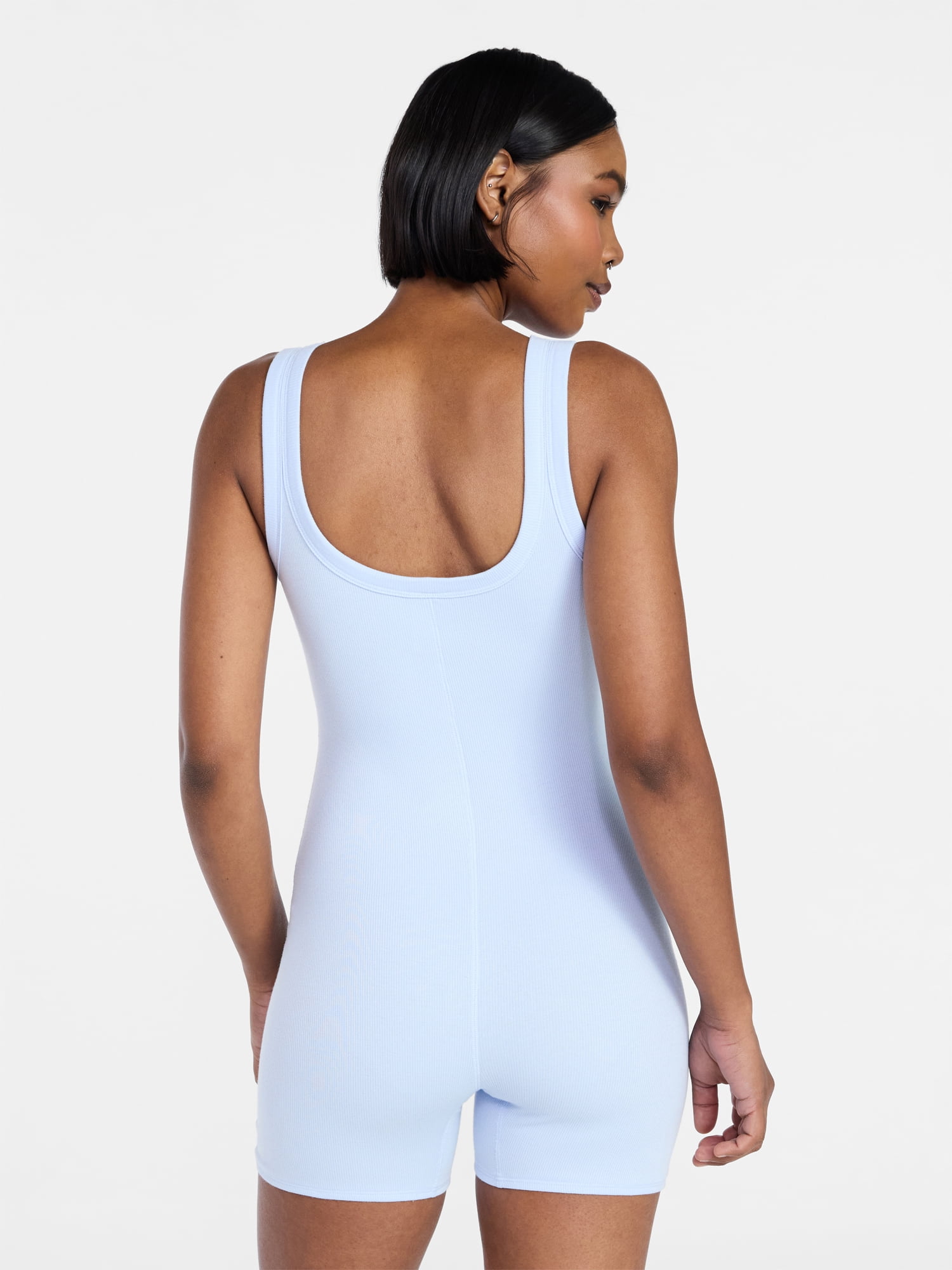 No Boundaries Cotton Stretch Ribbed Cozy Romper, Women's XS-XXXL