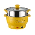 thumbnail image 1 of Miangastore Small Cooking Pot Steel Ironing Electric Pot Multifunctional Steam Pot Double Layers Stockpot Steamer Cooking Boiler for Home Kitchen Office (20cm With Steamer), 1 of 9