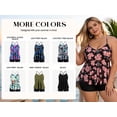 thumbnail image 6 of OCEAN BLUES Women's Plus Size Swimsuit Set V Neck Ruffle Tankini Top with High Waisted Boyshort Two Piece Bathing Suit Size 4XL, 6 of 8