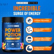 Maximize Within Power Potion Electrolyte Pre-Workout Powder – 300g, 30 Servings – Boost Energy & Hydration, Caffeine-Infused, Electrolyte Blend for Enhanced Performance