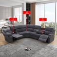 thumbnail image 5 of Gewnee Chenille Manual Reclining Sectional Sofa with Cup Holders ,Oversize Reclining Couch for Living Room, 5 of 18