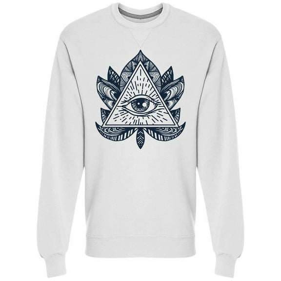Vintage All Seeing Eye Lotus Art Sweatshirt Men -Image by Shutterstock, Male Small