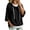 Black, variant on VSSSJ Women's 3/4 Sleeve Hooded Sweatshirt Loose Fit Batwing Sleeve Ribbed Textured Lightweight Fall Casual Pullover Shirt Tops L