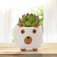 thumbnail image 4 of Flowerpots with Dish Ceramic, Animal Pot Ceramic Succulent Plant Pot Cactus Potted Planting Bonsai Pots Set, Flower Pots, 4 of 5