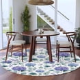 thumbnail image 4 of Round Area Rug 5ft,Watercolor Hydrangea Flower Washable Carpet Non-Slip Runner Accent Rugs Indoor Floor Mat for Bedroom Living Room Decor,Eucalyptus Leaves Plant, 4 of 9