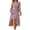 Pink, variant on WTOBBY Women's Floral Pattern Tunic Long Sleeve Dress with Waist Tie Casual Flowy Silhouette for Everyday Elegance Versatile Print Design for Spring and Fall,Black L