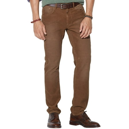 Polo Ralph Lauren Mens Straight Fit Five Pocket Corduroy Pants 36X32 Brown