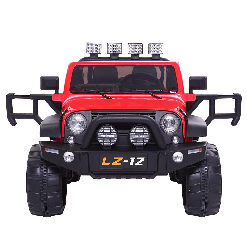 Zimtown Safety 12V Battery Electric Remote Control Car, Kids Toddler Ride On Cars Motorized Vehicles Toy Car, Wheels Suspension, Seat Belts, LED Lights and Realistic Horns (Red)