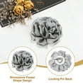 thumbnail image 3 of Pin de broche de flor de satén de seda Uxcell, gran pin de solapa floral de peonía para mujeres en gris, 3 of 7