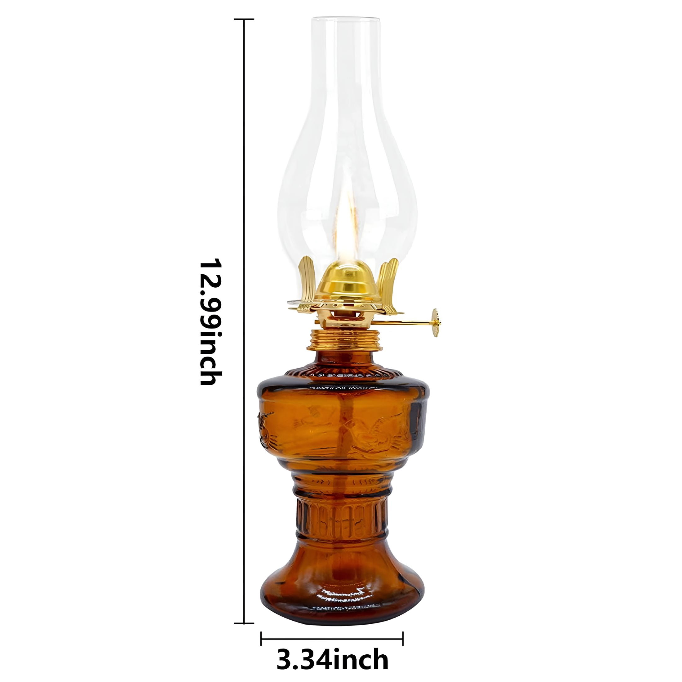 HIBIBUD 2026 New 33Cm Retro Kerosene Lamp Indoor Vintage Four-Claw Lamp Clear Glass Oil Lamps Lantern Home Decor Outdoor Camping Lights for Home, Patio, Garden, Camping, Outdoor