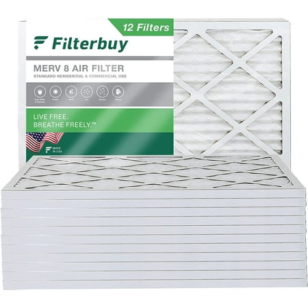 

Filterbuy 12x15x1 MERV 8 Pleated HVAC AC Furnace Air Filters (12-Pack)