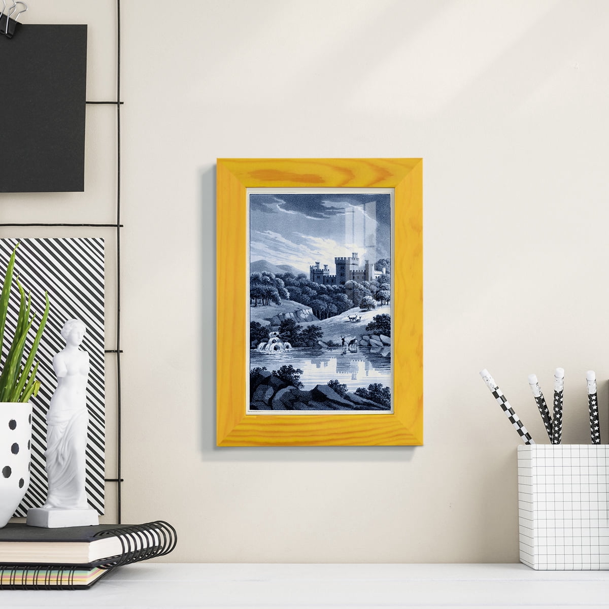 Estate View II -Framed Print w/glass-Sunflower Yellow