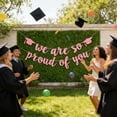thumbnail image 4 of 2026 Graduation Glitter Banner, "We Are So Proud Of You" Garland with Grad Cap Accents, Class of 2026 Keepsake Banner, Pink Graduation Decor for School, Home, Car & Graduation Celebration Parties, 4 of 7