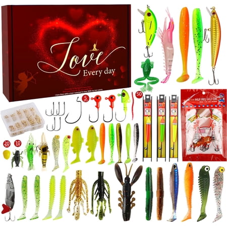 Freshwater Fishing Kit Mystery Blind Box with Fishing Lures and Tackle Gear Accessories Bass Trout Fishing Set for Adults Outdoor Activities
