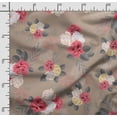thumbnail image 2 of Soimoi Floral Vintage Printed, Cotton Satin Spandex, Sewing Fabric By The Yard 54 Inch Wide, Decorative Fabric For Dresses And Home Accents, Brown, 2 of 5